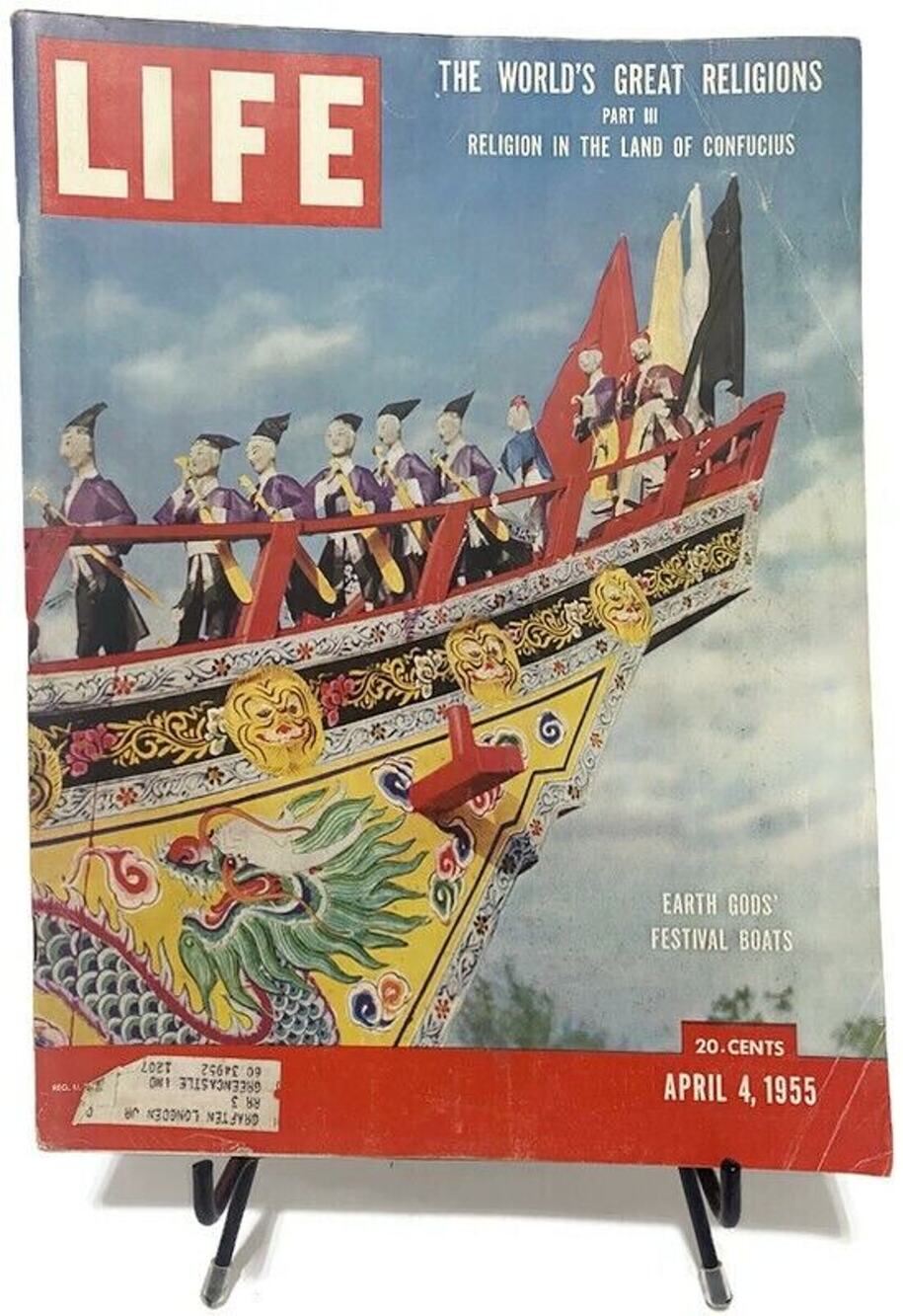 LIFE Magazine April 4 1955 Religion in Land of Confucius Earth Gods Boats